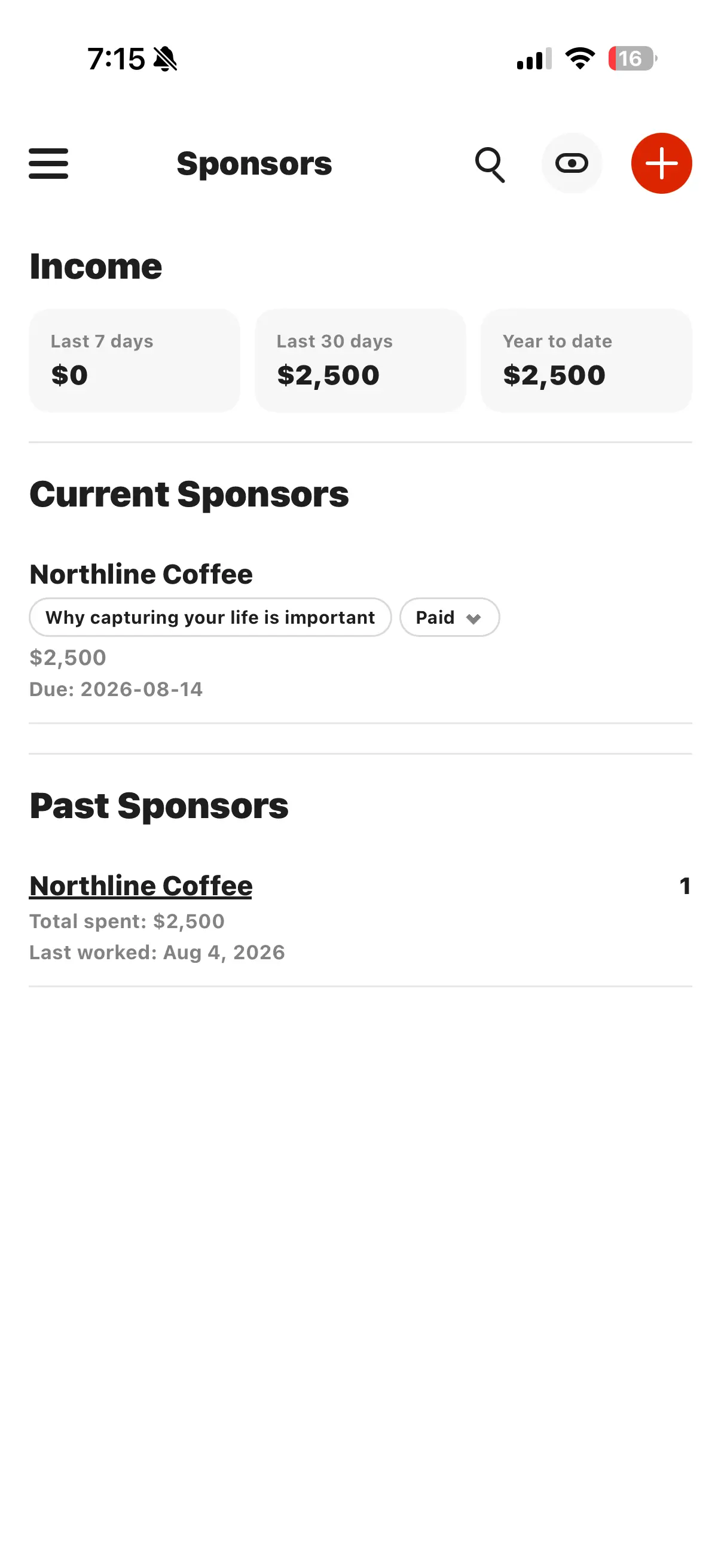 Scrivo mobile app screen